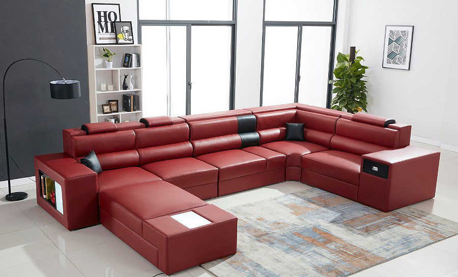 Cara - U - Leather Sofa Lounge Set